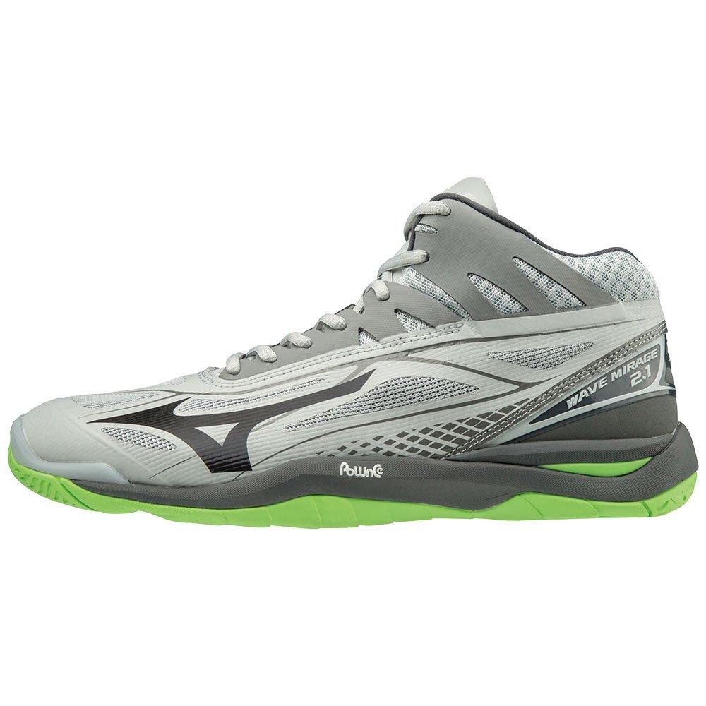 Mizuno Men's Handball Shoes WAVE MIRAGE 2.1 MID Black/Green - ONYAFRX-94